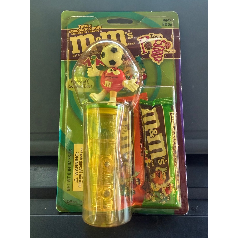 Vintage M&M's Mini Toy & Pop Dispenser Red Soccer Player Extreme Sports Team New
